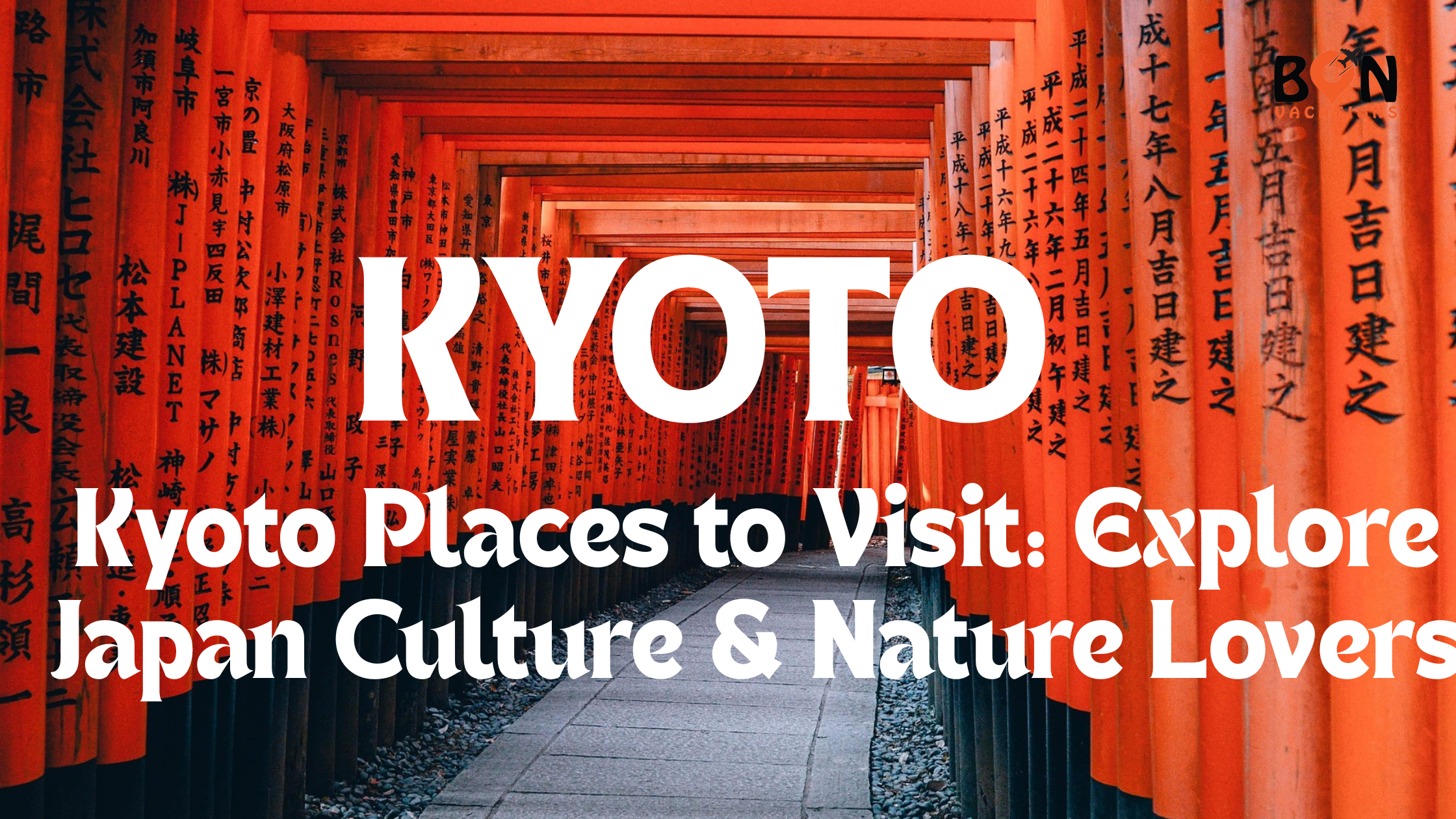 Vibrant red torii gates at Fushimi Inari Shrine in Kyoto.